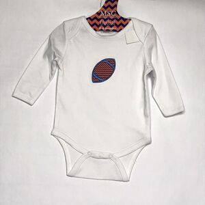 MainStreet Collection MSC Baby Size 0-6 Months Bodysuit Football Appliqué NWT